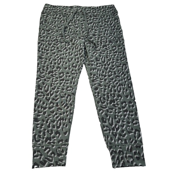 aerie Pants - Aerie Offline‎ Green Leopard Animal Print Stretch Joggers Women's Size XXL